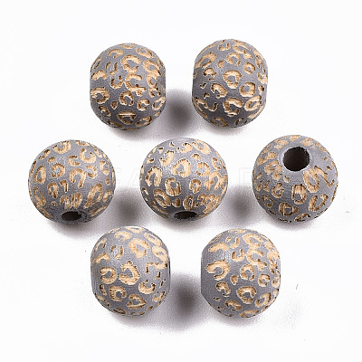 Painted Natural Wood Beads X-WOOD-T021-53A-05-1