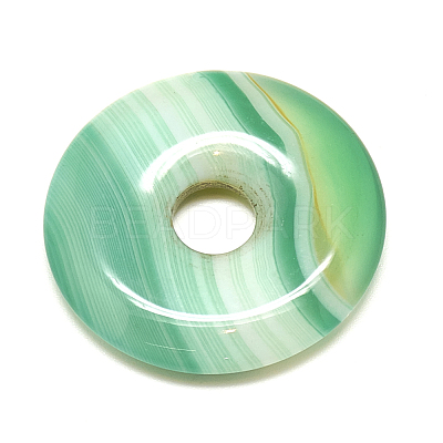 Natural Striped Agate/Banded Agate Pendants G-S294-14-30mm-1