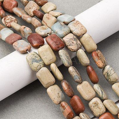 Natural Aqua Terra Jasper Beads Strands G-L624-F03-14x10mm-1