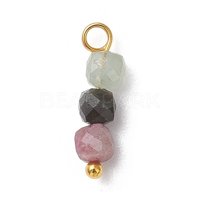Natural Colorful Tourmaline Pendants PALLOY-JF04795-1