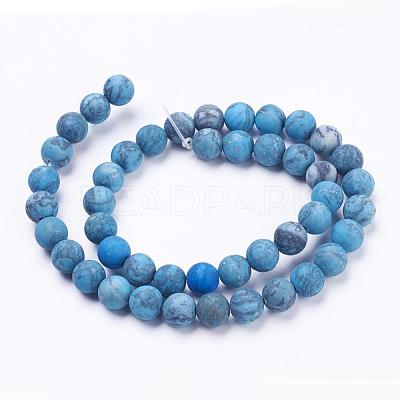 Dyed Natural Map Stone/Picasso Stone/Picasso Jasper Beads Strands G-F520-52-6mm-1