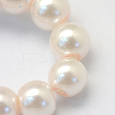 Baking Paint Pearlized Glass Pearl Round Bead Strands HY-Q003-6mm-41-1