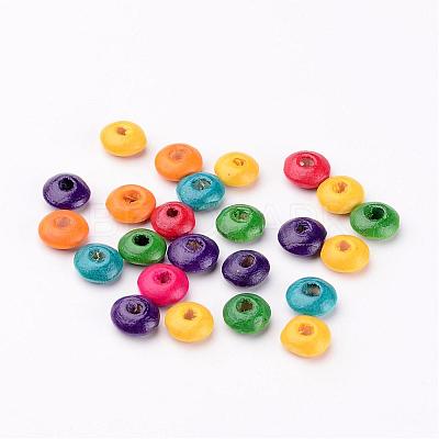 Lead Free Rondelle Natural Wood Beads X-TB139Y-1