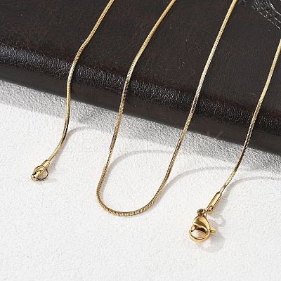 Ion Plating(IP) 304 Stainless Steel Snake Chains Necklaces STAS-F094-24G-1