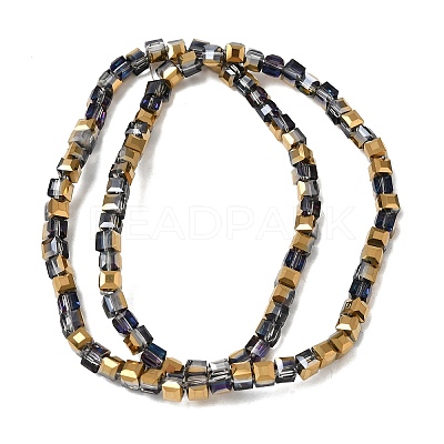 Electroplate Glass Beads Strands EGLA-D018-4x4mm-17-1