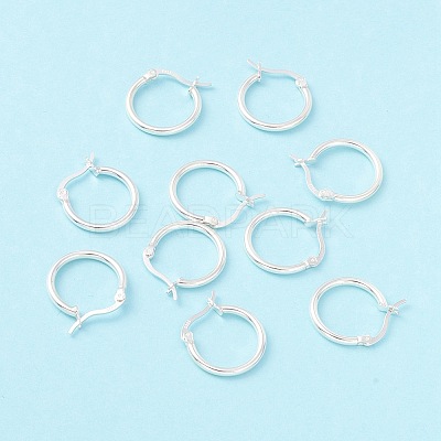 925 Sterling Silver Hoop Earrings STER-P047-13B-S-1