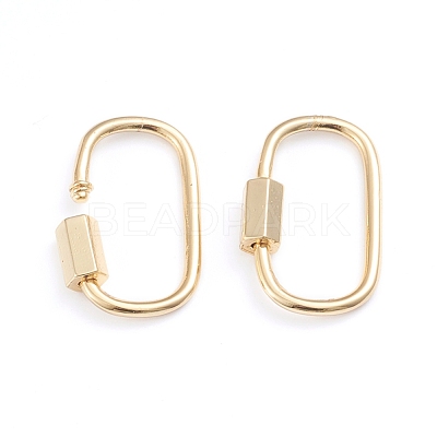 Brass Screw Carabiner Lock Charms X-ZIRC-I041-05G-1