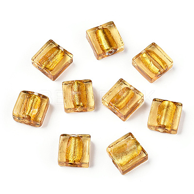 Handmade Silver Foil Lampwork Beads X-FOIL-S006-12x12mm-07-1