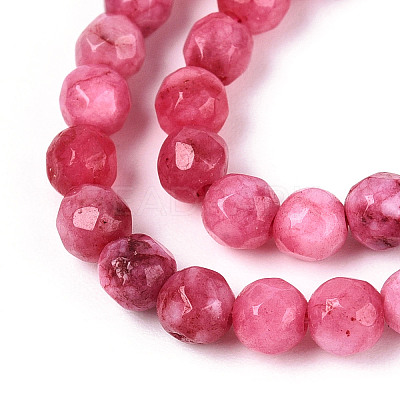 Dyed Natural White Jade Beads Strands G-T139-4mm-60-08-1