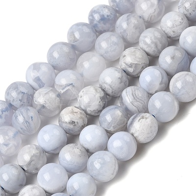 Natural Blue Lace Agate Beads Strands G-G346-A01-6mm-1