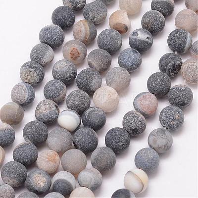 Natural Druzy Geode Agate Bead Strands G-K166-09-10mm-09-1