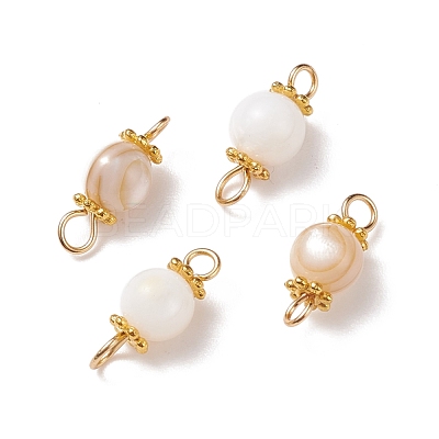 Natural Shell Connector Charms PALLOY-JF01658-1