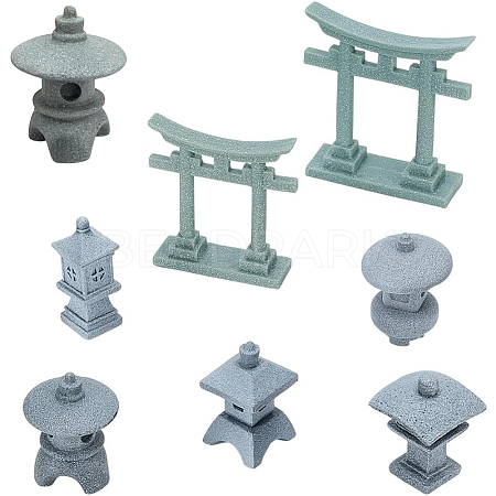 8Pcs 8 Styles PVC Lighthouse Display Decorations DJEW-FG0001-40-1