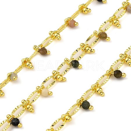 Handmade Faceted Natural Tourmaline Beaded Chains CHC-L050-01G-09-1