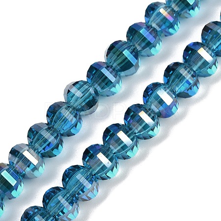 Electroplate Transparent Glass Beads Strands EGLA-B011-08A-HR01-1