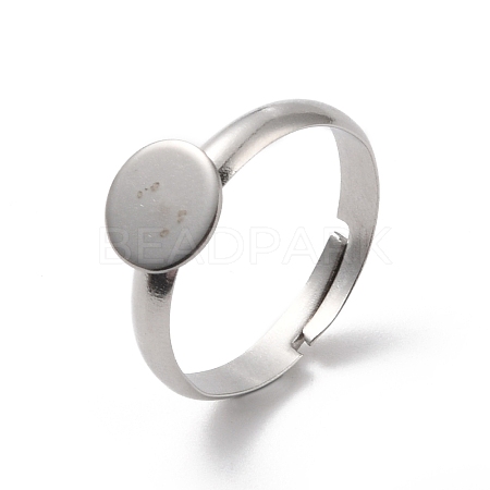 Non-Tarnish 304 Stainless Steel Pad Ring Settings X-STAS-K278-11B-P-1
