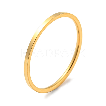 Ion Plating(IP) 304 Stainless Steel Simple Plain Band Finger Ring for Women Men RJEW-F152-05G-C-1