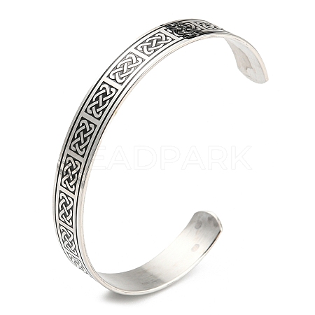 Non-Tarnish 304 Stainless Steel Open Cuff Bangles BJEW-P300-03P-1