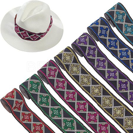 FINGERINSPIRE 12.25M 7 Colors Ethnic Style Polyester Ribbons OCOR-FG0001-23-1