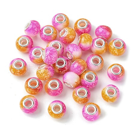 Two Tone Glass European Beads GPDL-K003-01E-1
