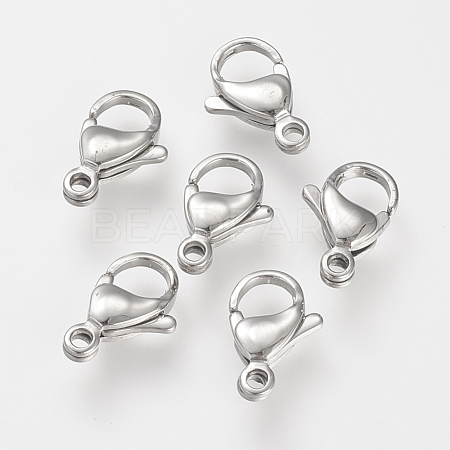 304 Stainless Steel Lobster Claw Clasps STAS-S066-15mm-15-1