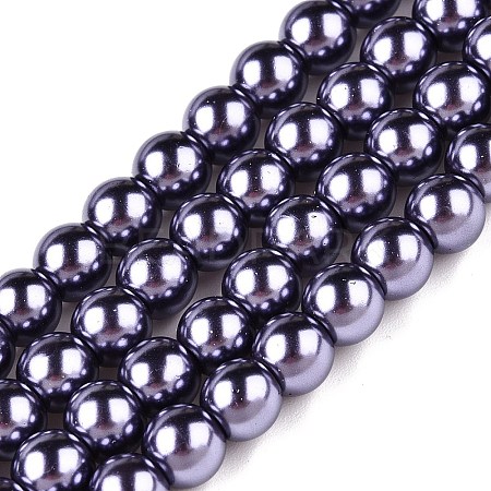 Baking Paint Pearlized Glass Pearl Round Bead Strands HY-Q003-10mm-73-1