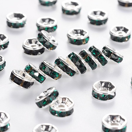 Brass Grade A Rhinestone Spacer Beads RSB037NF-12-1