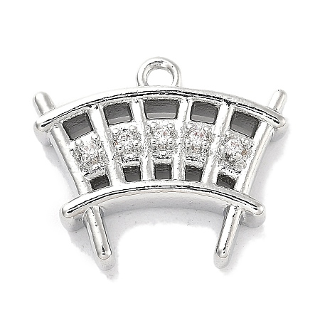 Brass Micro Pave Cubic Zirconia Charms KK-M102-54P-1