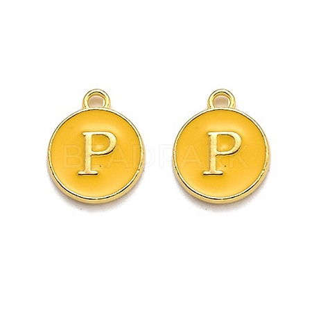 Golden Plated Alloy Enamel Charms LS-ENAM-Q437-13P-1