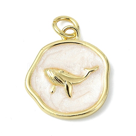 Ocean Theme Brass Enamel Pendants KK-H270-06G-03-1