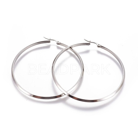 304 Stainless Steel Hoop Earrings EJEW-L226-019C-P-1