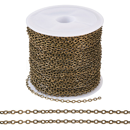 Brass Coated Iron Flat Cable Chains CH-TAC0007-02AB-1