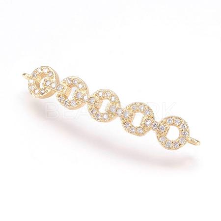 Brass Micro Pave Cubic Zirconia Links ZIRC-E124-46G-1