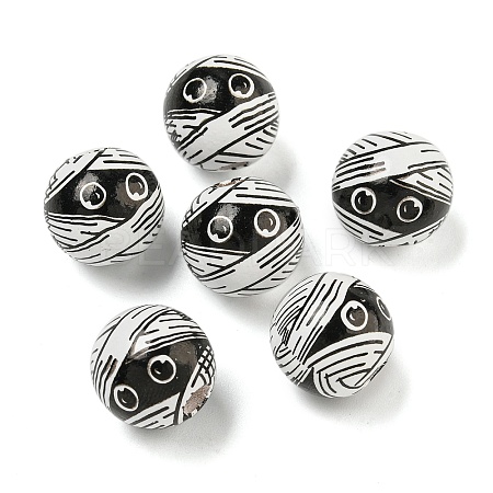 Halloween Series Wood European Beads WOOD-U002-01B-1