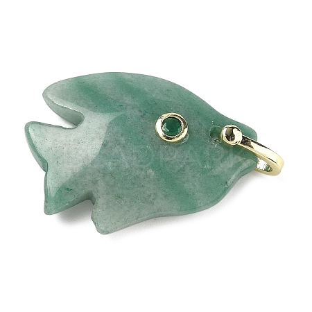 Natural Green Aventurine Carved Pendants G-G460-01G-05-1