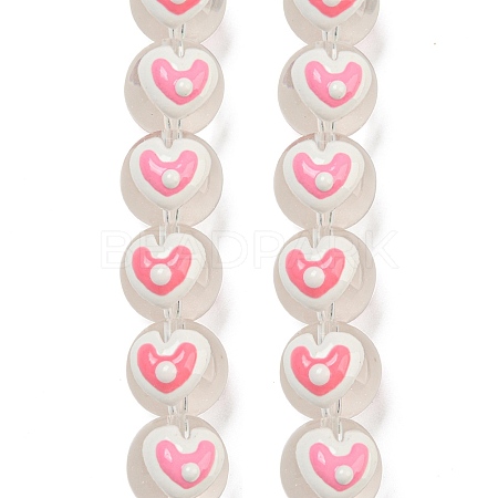 Transparent Glass with Enamel  Beads GLAA-N0028-04B-1