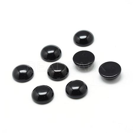 Dyed Natural Black Agate Gemstone Cabochons G-T020-8mm-11-1