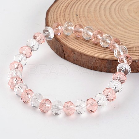 Faceted Abacus Glass Beaded Stretch Bracelets BJEW-J172-10-1