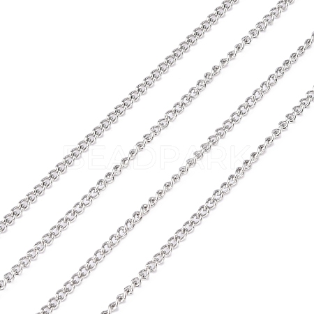 Non-Tarnish 3.28 Feet 304 Stainless Steel Curb Chains X-CHS-R008-04-1