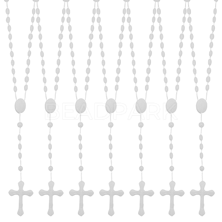 60Pcs Plastic Rosary Bead Necklaces NJEW-GO0001-10-1
