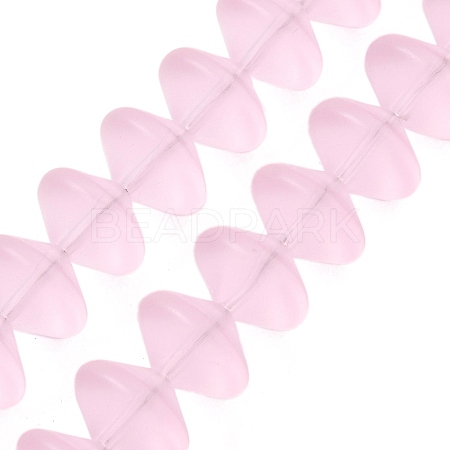 Frosted & Baking Paint Transparent Glass Beads Strands GL-CBA2ED2-01-1