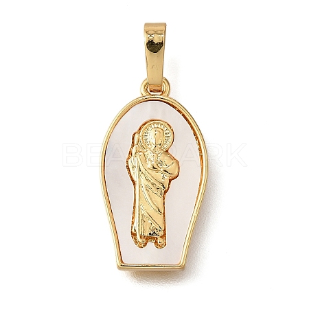 Brass Shell Pendants KK-D328-01G-E-1
