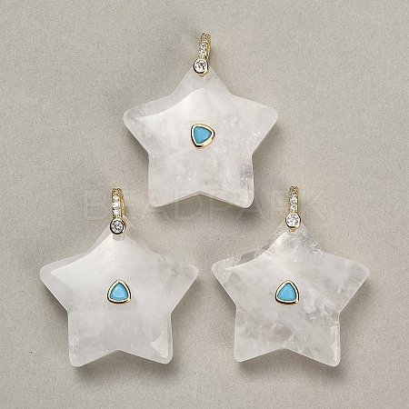 Natural Quartz Crystal Pendants G-Z157-01G-A05-1