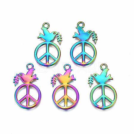 Rainbow Color Alloy Pendants PALLOY-N163-118-NR-1