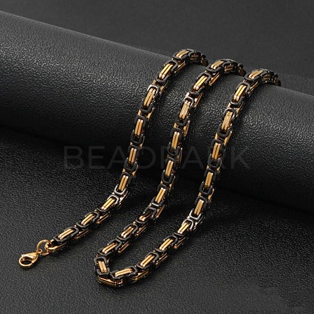 Titanium Steel Byzantine Chain Necklace for Men's FS-WG56795-173-1