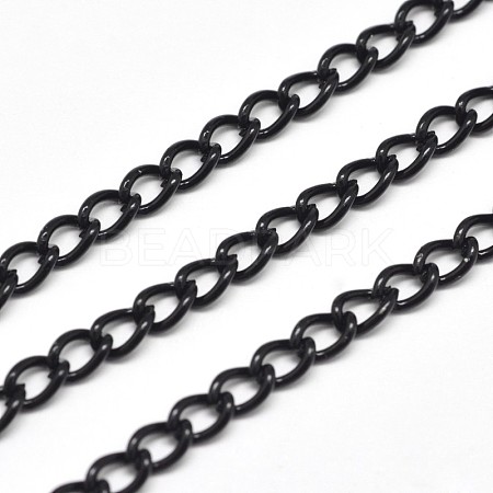 Electroplate Iron Curb Chains CH-M010-C-30-FF-1