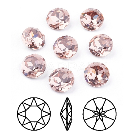 Pointed Back & Back Plated K9 Glass Rhinestone Cabochons RGLA-J012-10mm-319-1