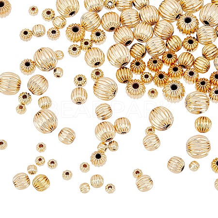 120Pcs 6 Style Brass Groove Bead KK-HY0002-98-1