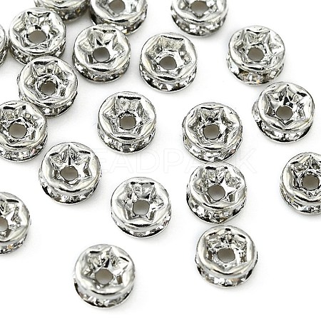 Brass Rhinestone Spacer Beads RB-YW0001-04A-01P-1