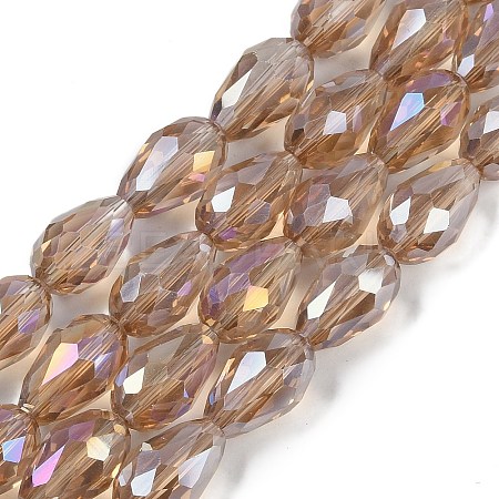 Transparent Electroplate Glass Beads Strands LS-EGLA-N013-T8mm-B23-1
